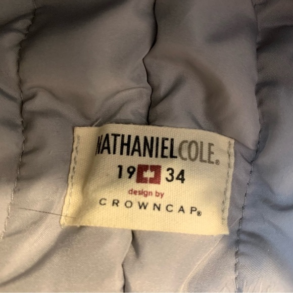 Nathaniel Cole Blue Puffer Fur Lined Aviator Winter Hat Ear Flaps Crowncap sz M - Picture 10 of 12